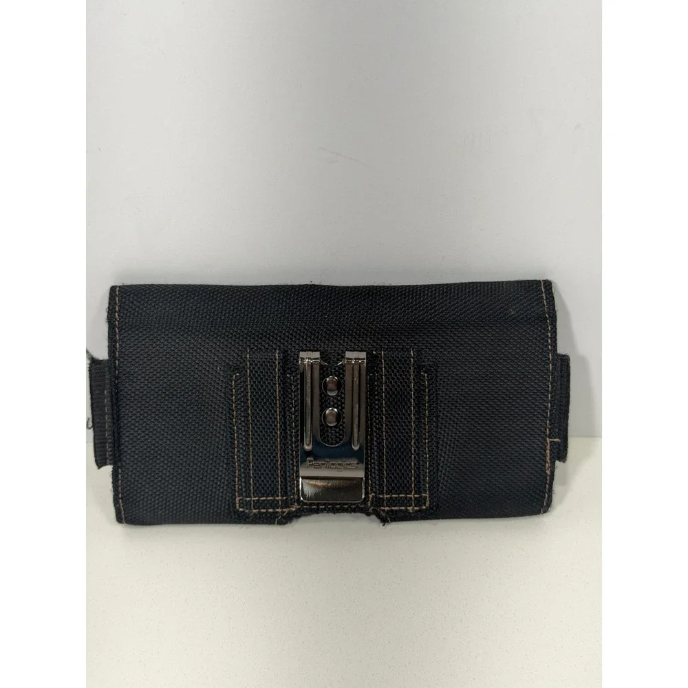 Perilogics Black Nylon Horizontal Universal Phone Holster Belt Clip Pouch Rugged